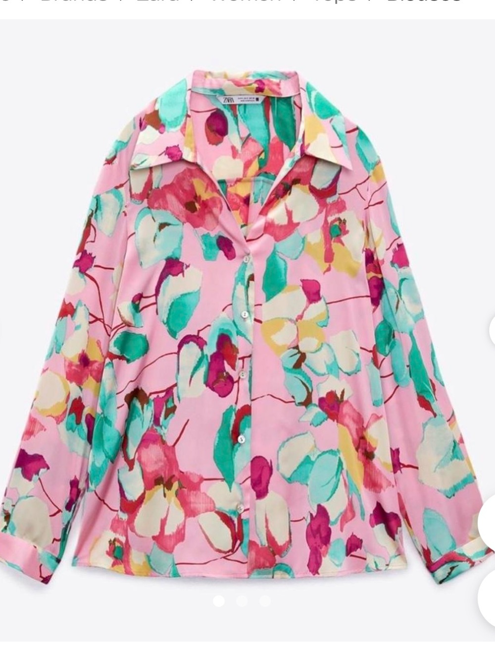 Zara Floral Print Satin Shirt